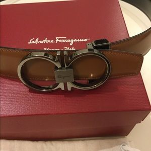 Salvatore Ferragamo belt reversible black brown